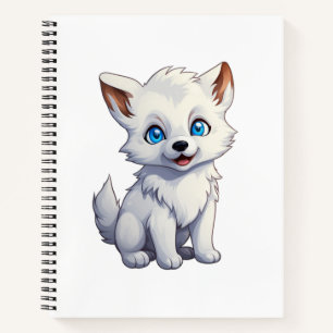 Cartoon wolf illustration notebook