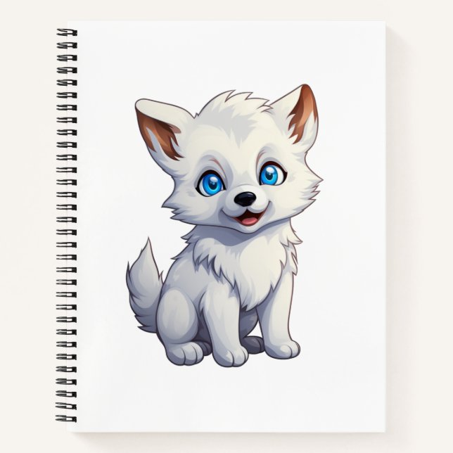 Cartoon wolf illustration notebook (Front)