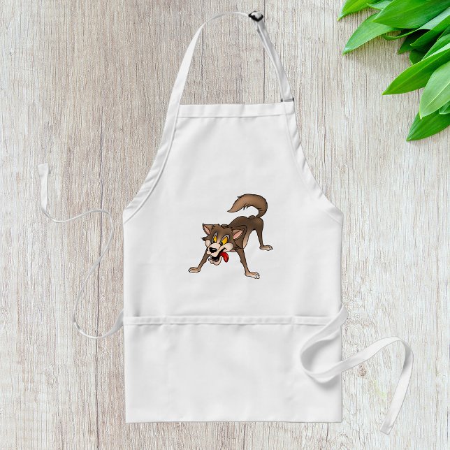 Cartoon Wolf with Goofy Expression Standard Apron (Creator Uploaded)