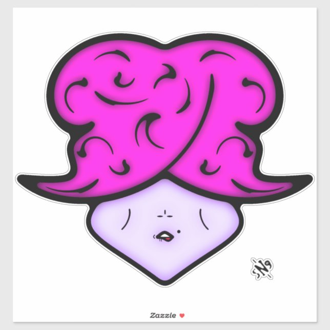 Cartoon woman with beauty mark and hat v1 (Sheet)