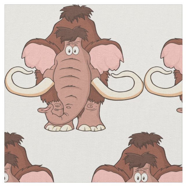 Cartoon Woolly Mammoth Fabric (Close Up)