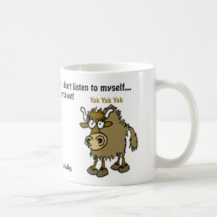 Cartoon yak. Talking too much. Coffee Mug