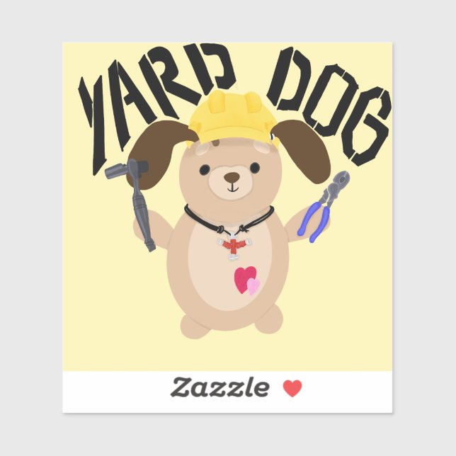 Cartoon Yard Dog Construction Worker  (Sheet)