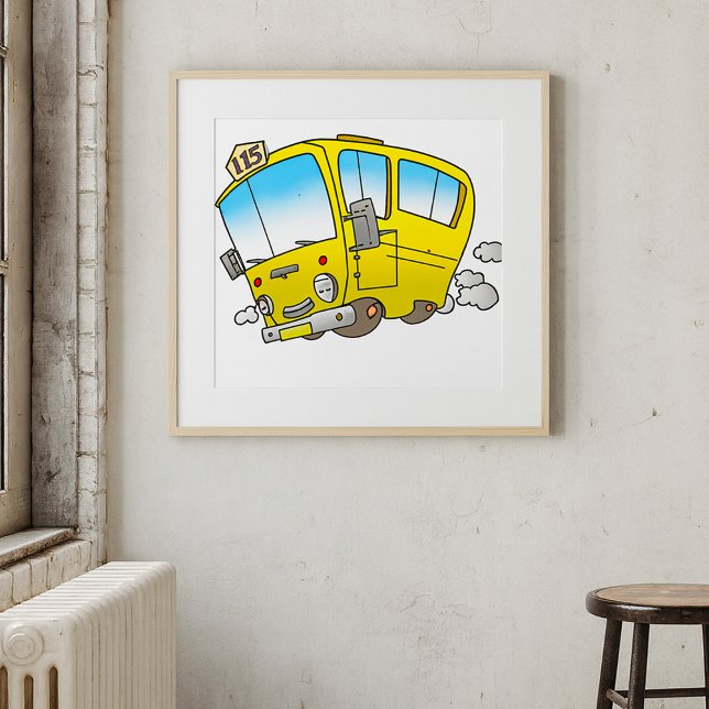 Cartoon Yellow Bus Poster (Creator Uploaded)