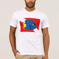 Cartoon Yellowtail Damselfish Dive Flag
