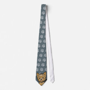 Cartoon Yorkshire Terrier (short hair no bow) Tie