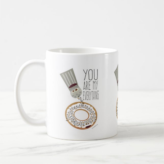 Cartoon You Are My Everything Bagel Seasoning Coffee Mug (Left)