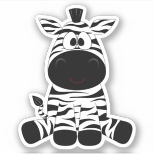 Cartoon zebra black white