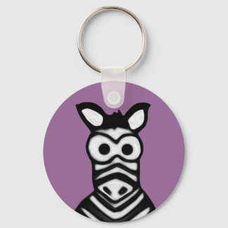 Cartoon Zebra Key Ring