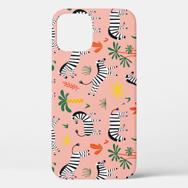 Cartoon Zebras Funny Seamless Pattern Case-Mate iPhone Case (Back)