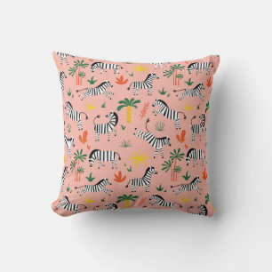Cartoon Zebras Funny Seamless Pattern Cushion