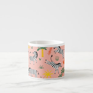 Cartoon Zebras Funny Seamless Pattern Espresso Cup