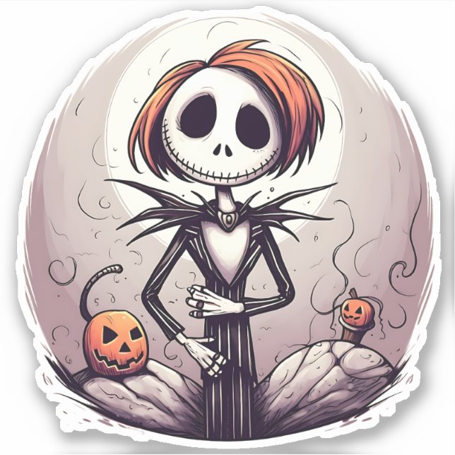 Cartoon Zombie design Sticker (Front)