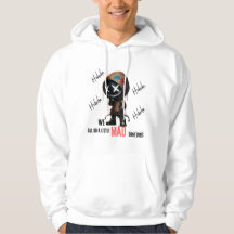 cartoonish figure wearing a hoodie