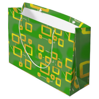 Cartoonish Green Geometric Gift Bag