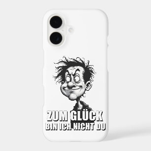 Cartoonkunst mit „Zum Glück…“-Zitat