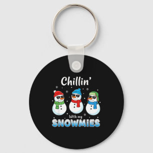 Cartoons Chillin' With My Snowmies, Funny Snowman  Key Ring