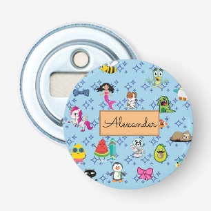 Cartoons sparkles cute blue kids cartoons  bottle opener