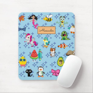 Cartoons sparkles cute blue kids cartoons mouse pad
