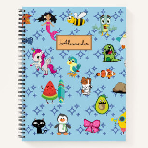 Cartoons sparkles cute blue kids cartoons   notebook