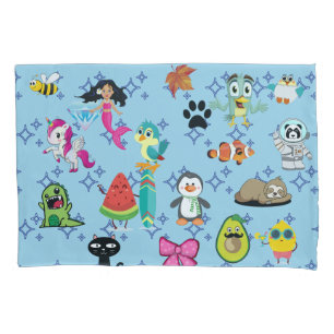 Cartoons sparkles cute blue kids cartoons pillowcase