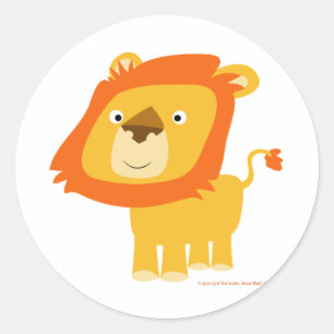 Cartoony lion sticker