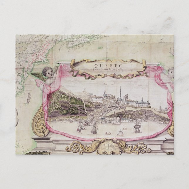 Cartouche of Quebec Postcard (Front)