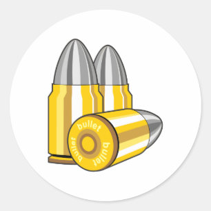 Cartridges bullets classic round sticker