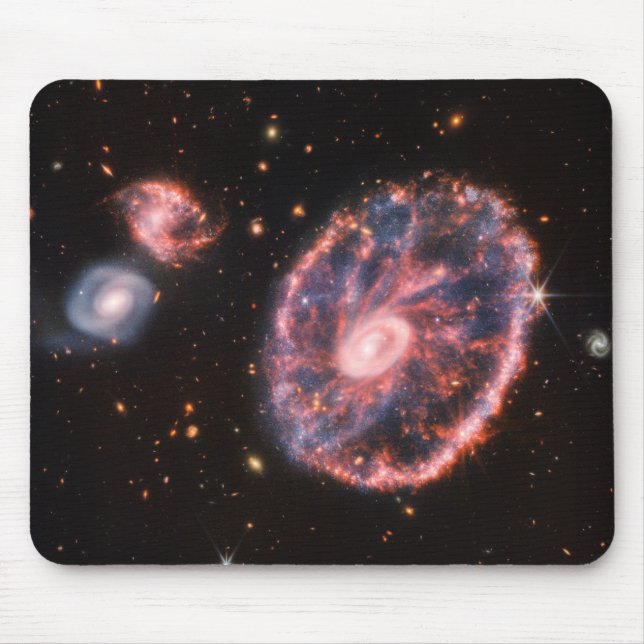Cartwheel Galaxy, James Webb Space Telescope Mouse Pad (Front)
