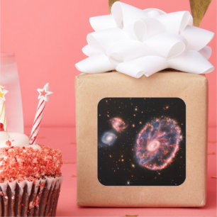 Cartwheel Galaxy, James Webb Space Telescope Square Sticker