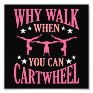Cartwheel Gymnastics Gymnast Gymnastic Sports Love Photo Print