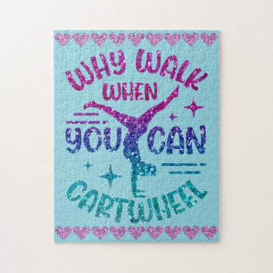 Cartwheel Love Pastel Magenta Purple Turquoise   Jigsaw Puzzle