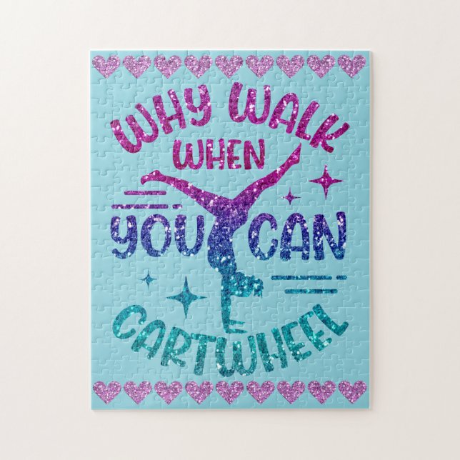 Cartwheel Love Pastel Magenta Purple Turquoise   Jigsaw Puzzle (Vertical)