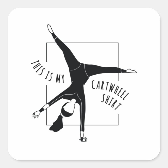 Cartwheel Shirt Square Sticker (Front)