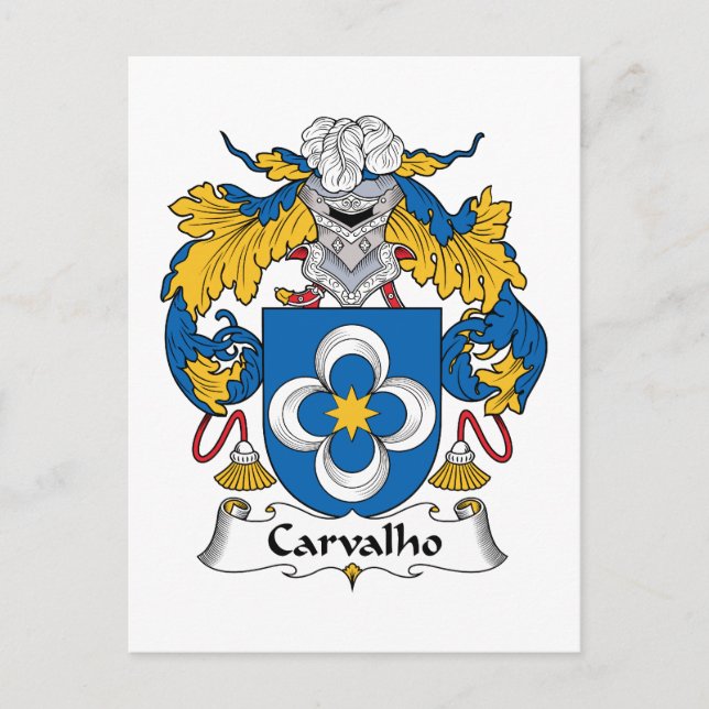 Carvalho Family Crest Postcard (Front)