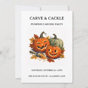 Carve and Cackle Pumpkin Carving Party Invitation