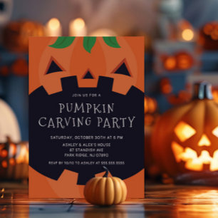 Carve & Celebrate  Halloween Invitation