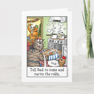 Carve the robin! holiday card