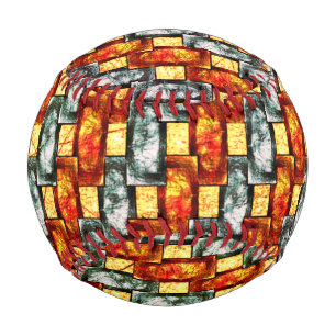 Carved and stained red green rectangular plaques baseball