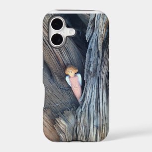 Carved angel in tree iphone case