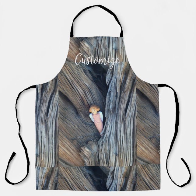 Carved angel in tree Thunder Cove Apron (Front)