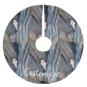 Carved angel in tree Thunder Cove Brushed Polyester Tree Skirt