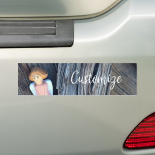 Carved angel in tree Thunder Cove Bumper Sticker