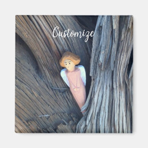Carved angel in tree Thunder Cove Magnet