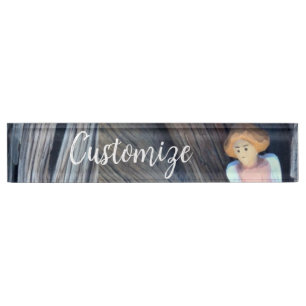 Carved angel in tree Thunder Cove Nameplate