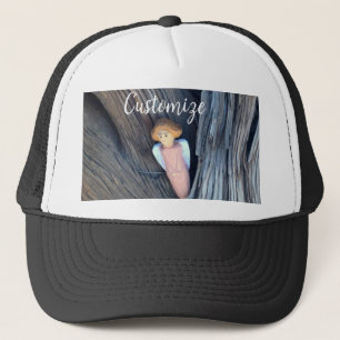 Carved angel in tree Thunder Cove Trucker Hat