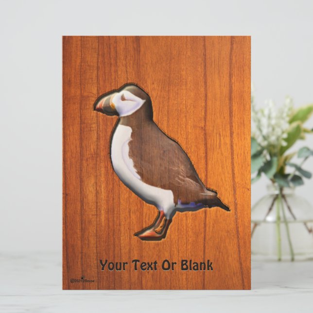 Carved Atlantic Puffin (Standing Front)