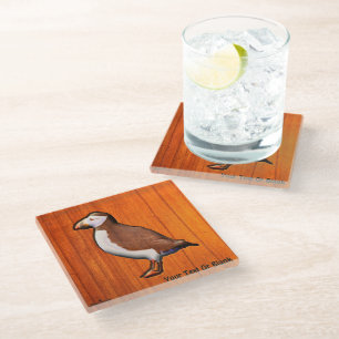 Carved Atlantic Puffin Beverage Coaster