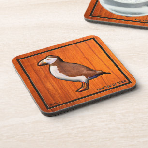 Carved Atlantic Puffin Coaster