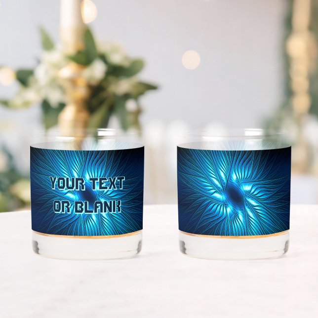 Carved Blue Star Canvas Print Whiskey Glass (Insitu (Wedding))